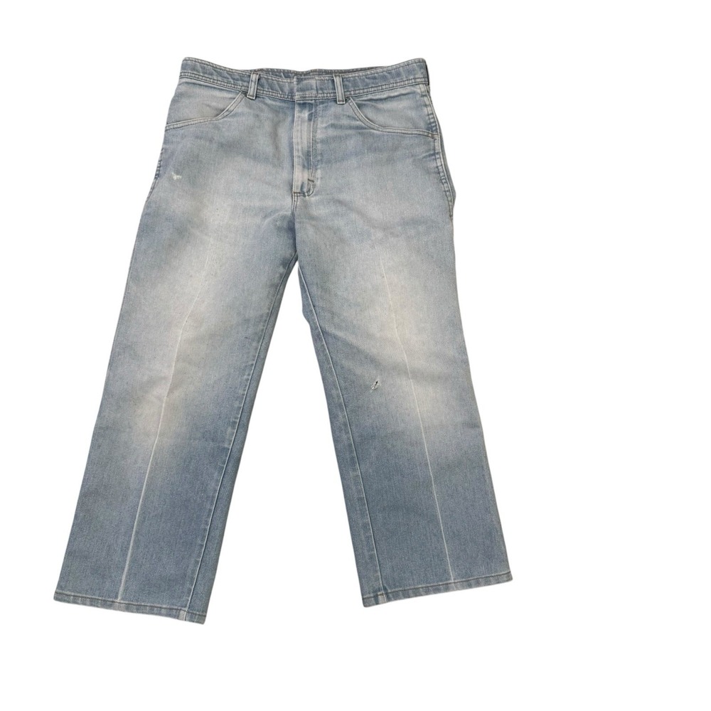 Wrangler Rugged Wear Elite Dress Jeans Slacks Light Wash Blue 34x30 85498LB